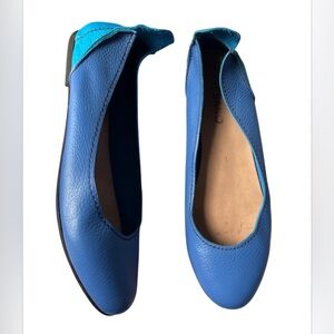 EBANO Handmade Italian Leather Blue Ballet Flats size 8